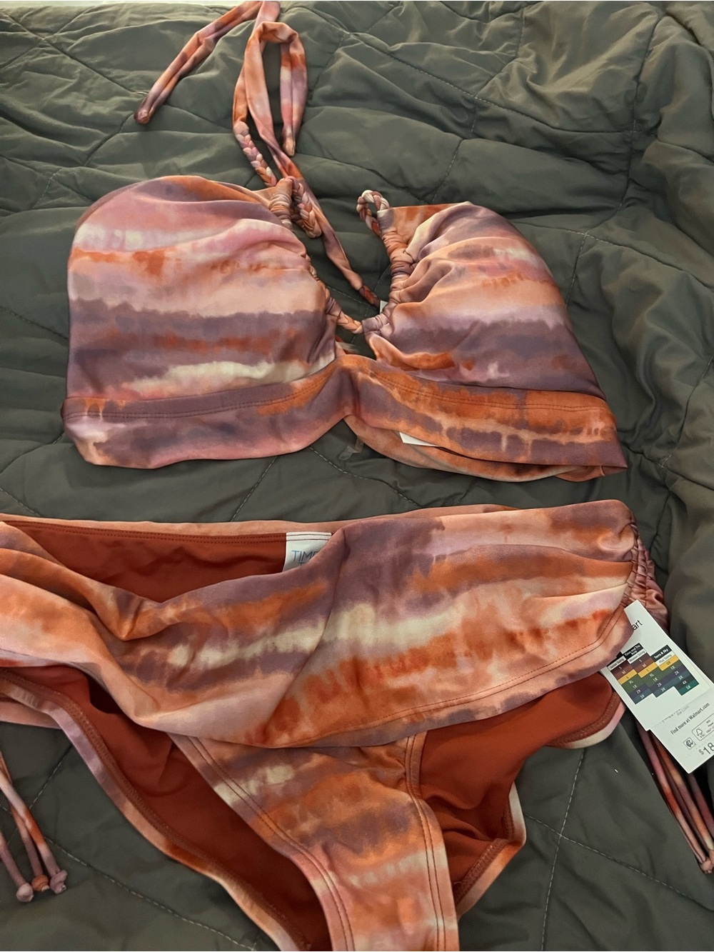 Tie-Dye Orange & Lavender Bikini Set